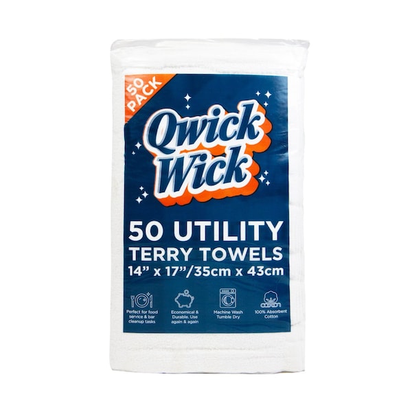 Monarch Brands Terry Towels, 14in x 17in, 50PK PNP-TT50 - main